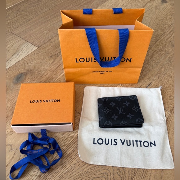 Louis Vuitton black slender monogram wallet in eclipse - Picture 1 of 7